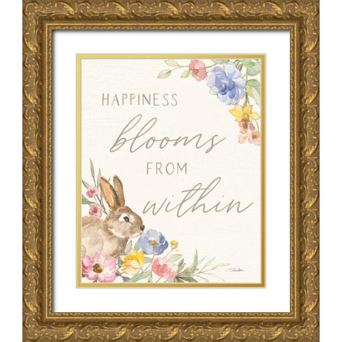 Happy Easter IX Gold Ornate Wood Framed Art Print with Double Matting by Vassileva, Silvia