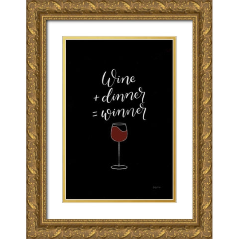 Kitchen Words III BW I Gold Ornate Wood Framed Art Print with Double Matting by Thorns, Becky