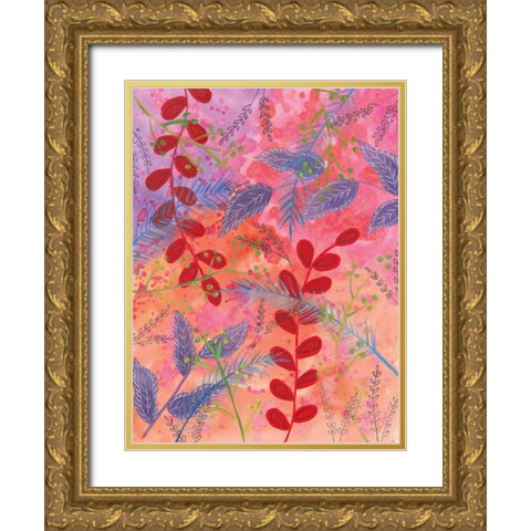Botanical Brights II Gold Ornate Wood Framed Art Print with Double Matting by Prahl, Courtney