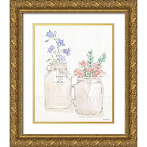 Peaceful Petals II Gold Ornate Wood Framed Art Print with Double Matting by Grove, Beth