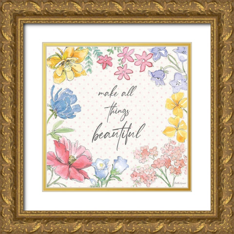 Peaceful Petals IX Gold Ornate Wood Framed Art Print with Double Matting by Grove, Beth