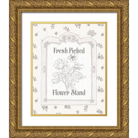 Peaceful Petals IV Neutral Gold Ornate Wood Framed Art Print with Double Matting by Grove, Beth
