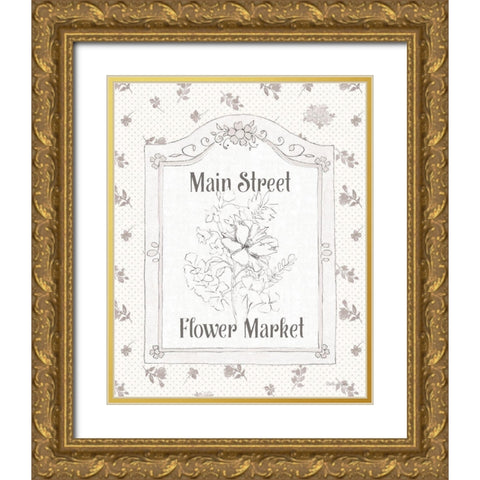 Peaceful Petals V Neutral Gold Ornate Wood Framed Art Print with Double Matting by Grove, Beth