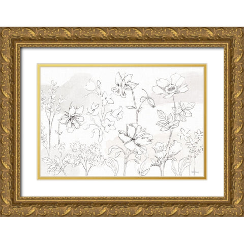 Peaceful Petals VI Neutral Gold Ornate Wood Framed Art Print with Double Matting by Grove, Beth