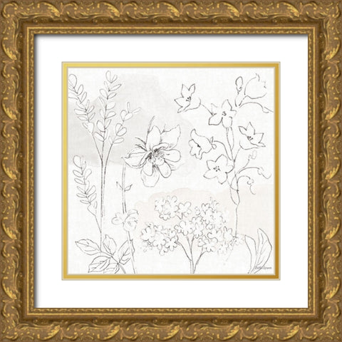 Peaceful Petals VII Neutral Gold Ornate Wood Framed Art Print with Double Matting by Grove, Beth