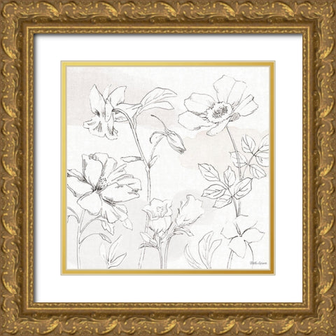 Peaceful Petals VIII Neutral Gold Ornate Wood Framed Art Print with Double Matting by Grove, Beth