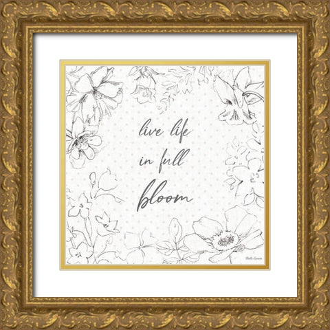 Peaceful Petals X Neutral Gold Ornate Wood Framed Art Print with Double Matting by Grove, Beth