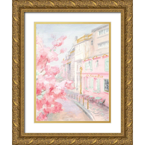 Pastel Paris II Gold Ornate Wood Framed Art Print with Double Matting by Nai, Danhui