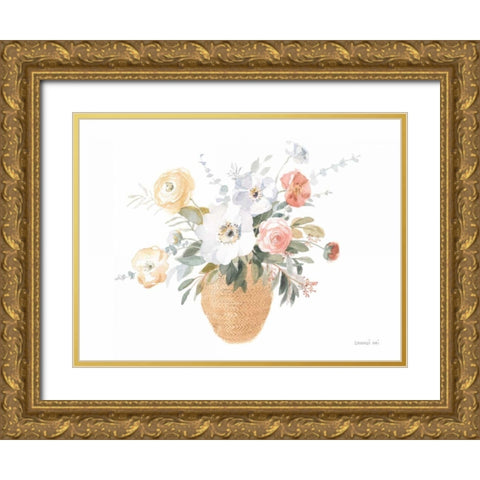 Blooms of Spring II Gold Ornate Wood Framed Art Print with Double Matting by Nai, Danhui