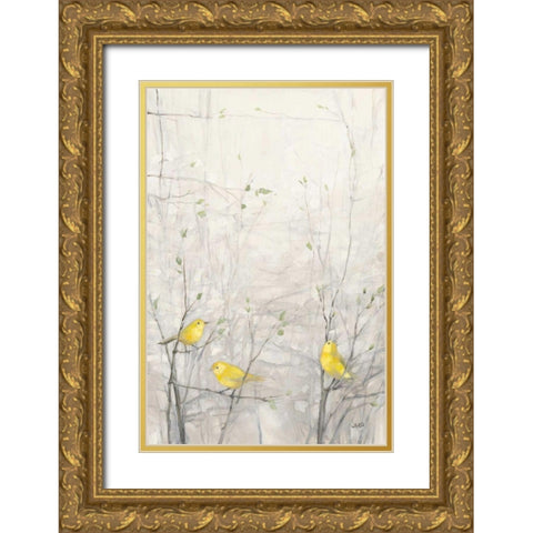Birds in Trees I Gold Ornate Wood Framed Art Print with Double Matting by Purinton, Julia