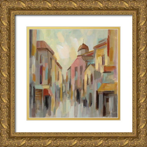 Pastel Street II Gold Ornate Wood Framed Art Print with Double Matting by Vassileva, Silvia