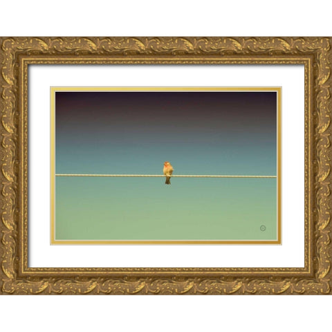 Waiting Gold Ornate Wood Framed Art Print with Double Matting by Larson, Nathan