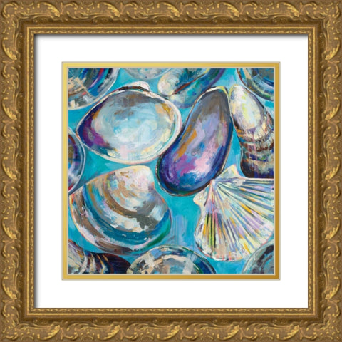 Salt Water Finds Gold Ornate Wood Framed Art Print with Double Matting by Vertentes, Jeanette