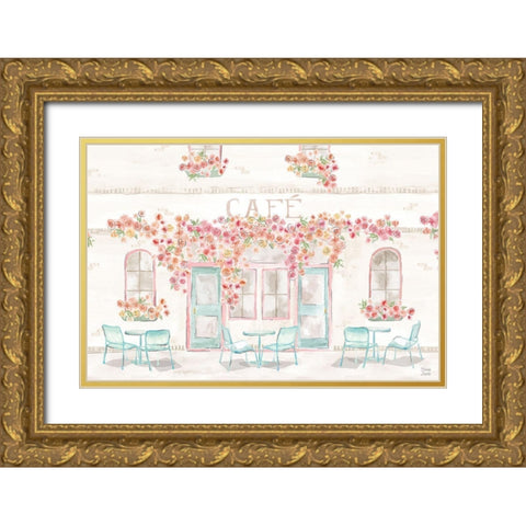 World Tour XV White Gold Ornate Wood Framed Art Print with Double Matting by June, Dina