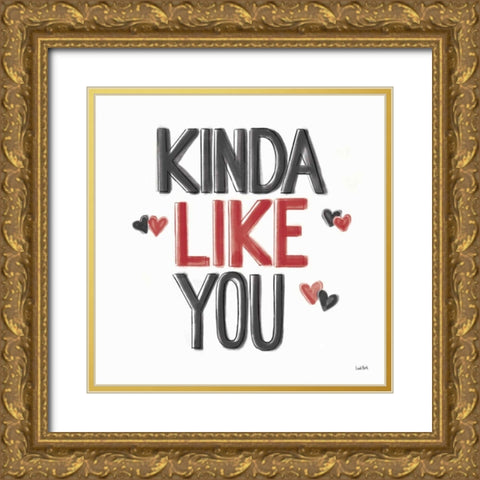 Kindness I Black Red Gold Ornate Wood Framed Art Print with Double Matting by York, Leah