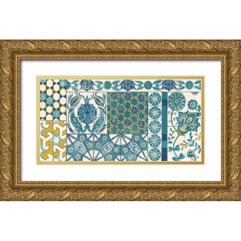Turkish Tiles Exotic I Gold Ornate Wood Framed Art Print with Double Matting by Lovell, Kathrine