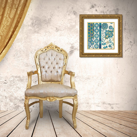 Turkish Tiles Exotic II Gold Ornate Wood Framed Art Print with Double Matting by Lovell, Kathrine