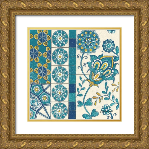 Turkish Tiles Exotic II Gold Ornate Wood Framed Art Print with Double Matting by Lovell, Kathrine