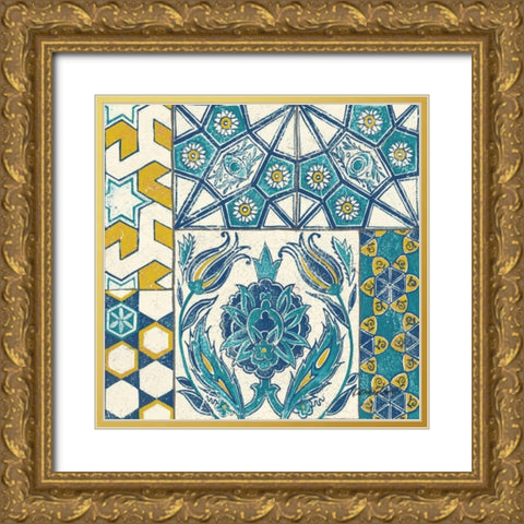 Turkish Tiles Exotic III Gold Ornate Wood Framed Art Print with Double Matting by Lovell, Kathrine
