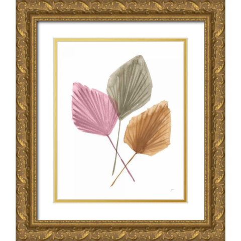 Fan Palms Gold Ornate Wood Framed Art Print with Double Matting by Panganiban, Karyn