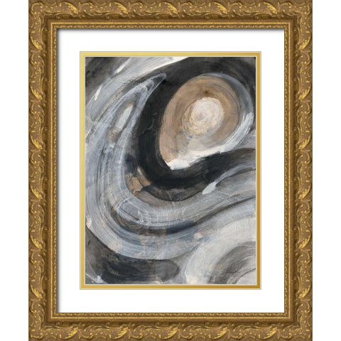 Pearl I Gold Ornate Wood Framed Art Print with Double Matting by Hristova, Albena