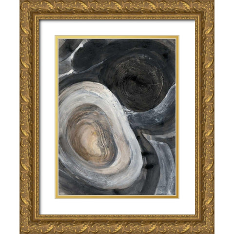 Pearl II Gold Ornate Wood Framed Art Print with Double Matting by Hristova, Albena