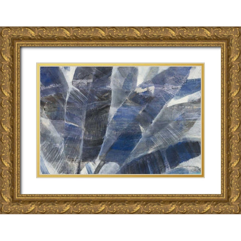 Twilight Palms Gold Ornate Wood Framed Art Print with Double Matting by Hristova, Albena