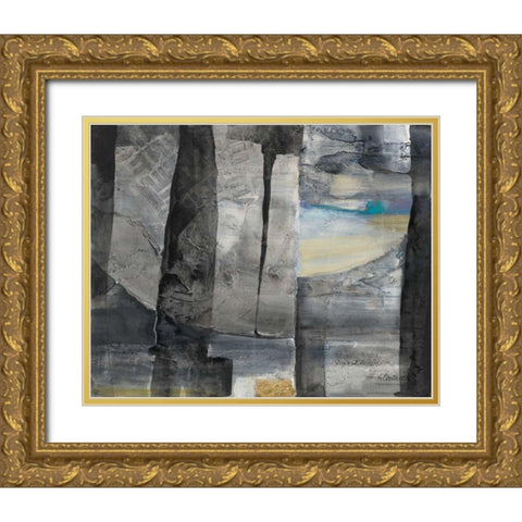 Cracks in the Wall Gold Ornate Wood Framed Art Print with Double Matting by Hristova, Albena