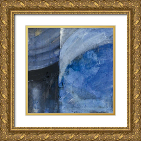 Blue Mood Gold Ornate Wood Framed Art Print with Double Matting by Hristova, Albena