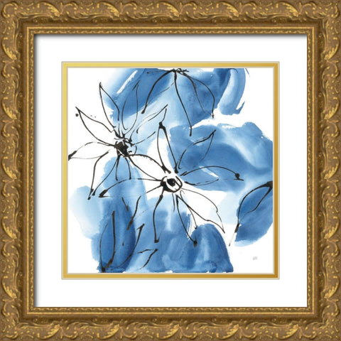 Indigo Neutrals II Gold Ornate Wood Framed Art Print with Double Matting by Paschke, Chris