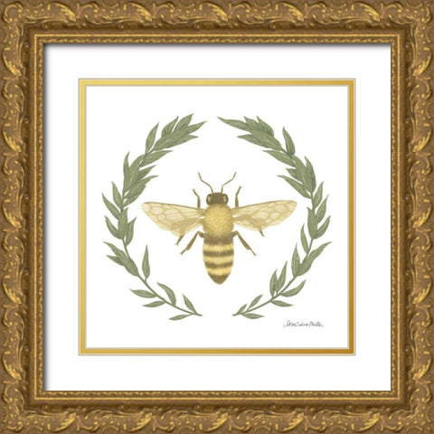 Happy to Bee Home I Yellow Gold Ornate Wood Framed Art Print with Double Matting by Miller, Sara Zieve