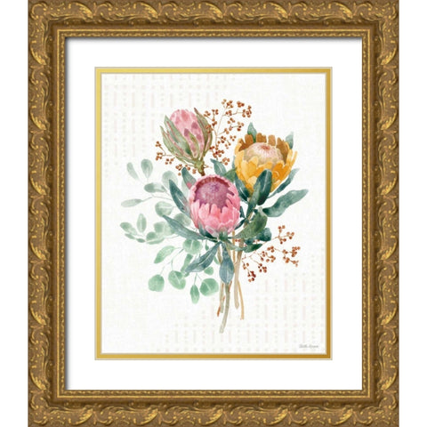 Petal Passion VII Gold Ornate Wood Framed Art Print with Double Matting by Grove, Beth