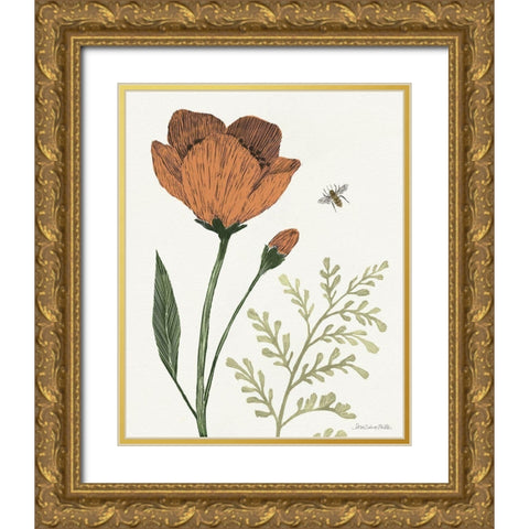 Springtime I Warm Gold Ornate Wood Framed Art Print with Double Matting by Miller, Sara Zieve