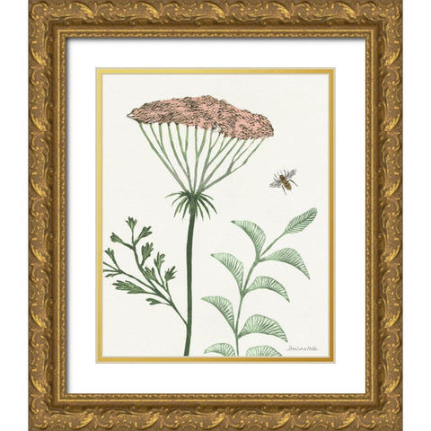 Springtime III Warm Gold Ornate Wood Framed Art Print with Double Matting by Miller, Sara Zieve