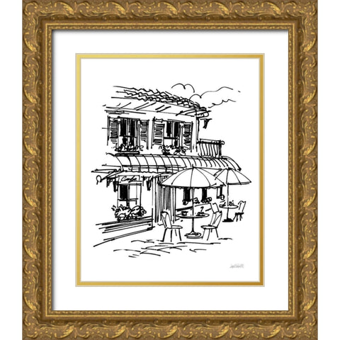 Cafe Sketch I Gold Ornate Wood Framed Art Print with Double Matting by Tavoletti, Anne
