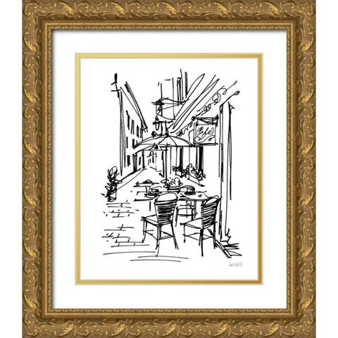 Cafe Sketch II Gold Ornate Wood Framed Art Print with Double Matting by Tavoletti, Anne