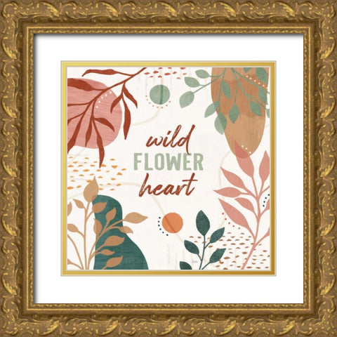 Abstract Blossom VI Gold Ornate Wood Framed Art Print with Double Matting by Charron, Veronique