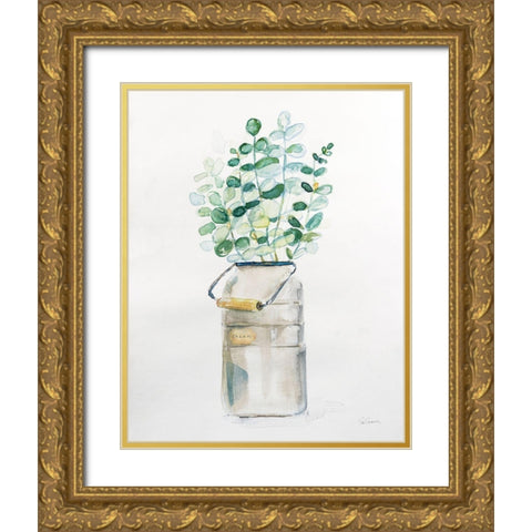 Market Eucalyptus Gold Ornate Wood Framed Art Print with Double Matting by Schlabach, Sue