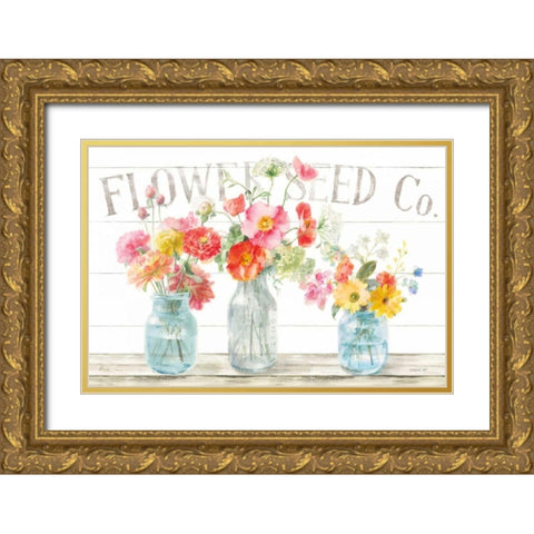 Homegrown Summer I Gold Ornate Wood Framed Art Print with Double Matting by Nai, Danhui