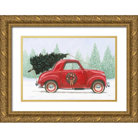 Christmas Farm I Gold Ornate Wood Framed Art Print with Double Matting by Wiens, James