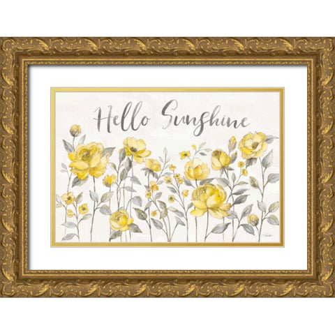 Sunny Roses I Gold Ornate Wood Framed Art Print with Double Matting by Vassileva, Silvia