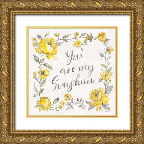 Sunny Roses II Gold Ornate Wood Framed Art Print with Double Matting by Vassileva, Silvia