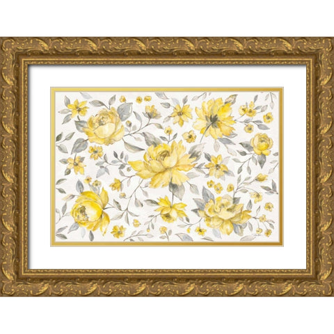 Sunny Roses IV Gold Ornate Wood Framed Art Print with Double Matting by Vassileva, Silvia