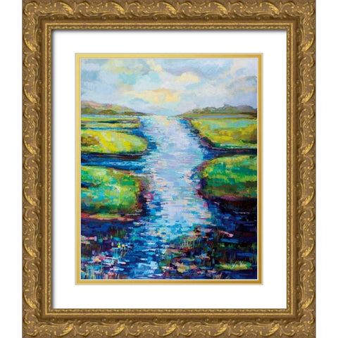 Summer Solstice Gold Ornate Wood Framed Art Print with Double Matting by Vertentes, Jeanette