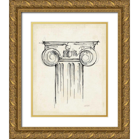 Museum Sketches VII Off White Gold Ornate Wood Framed Art Print with Double Matting by Tavoletti, Anne