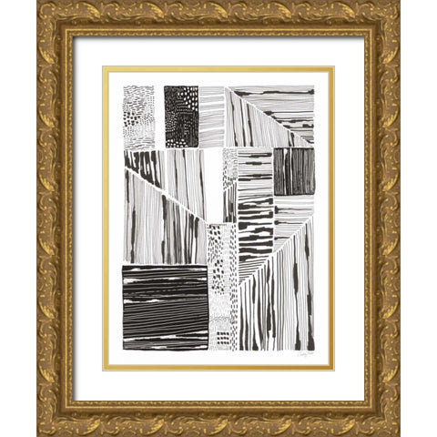 Lined Up II Gold Ornate Wood Framed Art Print with Double Matting by Prahl, Courtney
