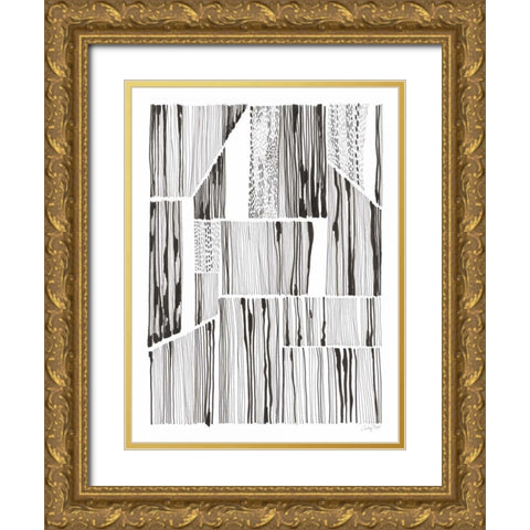 Lined Up III Gold Ornate Wood Framed Art Print with Double Matting by Prahl, Courtney
