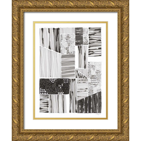 Lined Up IV Gold Ornate Wood Framed Art Print with Double Matting by Prahl, Courtney