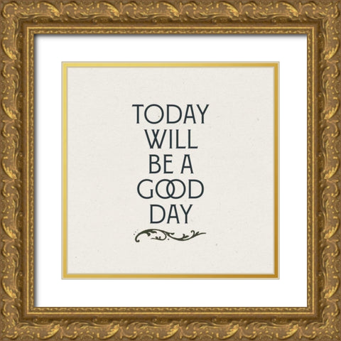 Nouveau Words II Gold Ornate Wood Framed Art Print with Double Matting by Wild Apple Portfolio