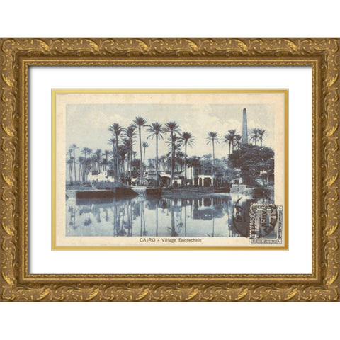 Cairo Village Gold Ornate Wood Framed Art Print with Double Matting by Wild Apple Portfolio